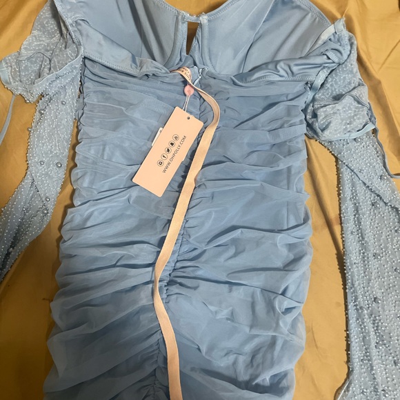 ST. GERMAIN
Embellished Long Sleeve Mini Dress in Blue - Picture 6 of 7